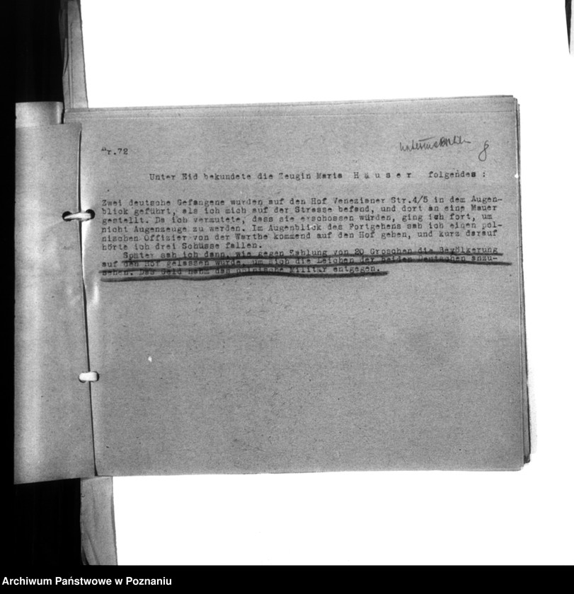 Obraz 12 z jednostki "Abschriften der Berichte über Ermordungen. Zweigstalle Litzmannstadt (Łódź)"