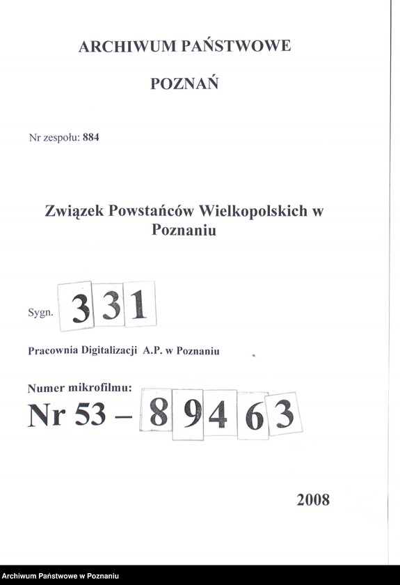 Obraz 1 z jednostki "Stęszew, powiat Poznań - akta koła."