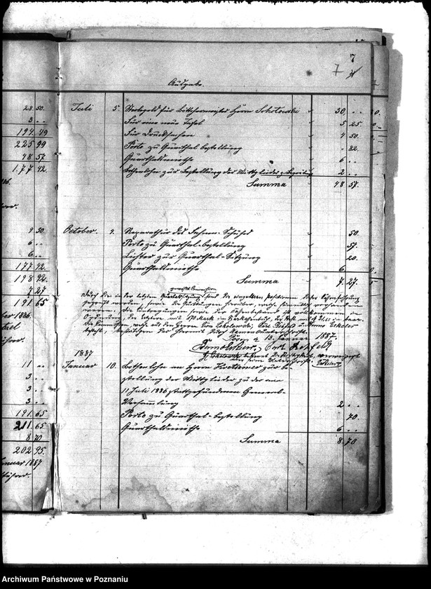 Obraz 11 z jednostki "Journal über Einnahme und Ausgaben der Böttchermeisterinnung in Posen ..."