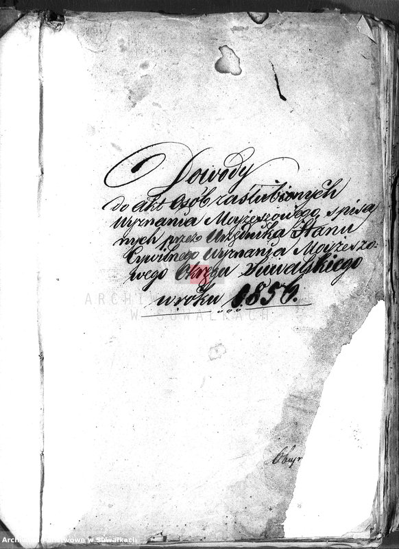 image.from.unit.number "Dowody do akt osób zaślubionych Wyznania Mojżeszowego wpisanych przez Urzędnika Stanu Cywilnego Wyznania Mojżeszowego Okręgu Suwalskiego"