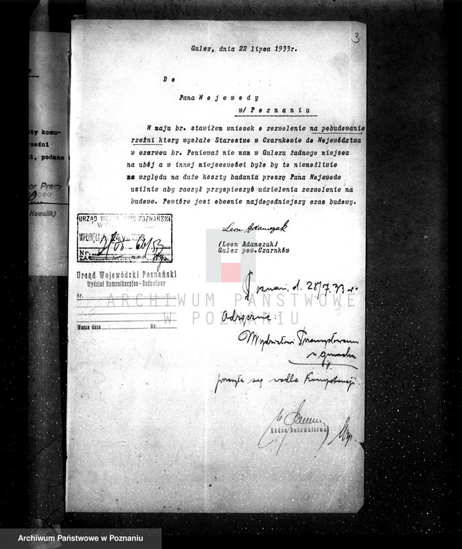 Obraz 7 z jednostki "Zatwierdzenie zakładu przemysłowego rzeźni Leona Adamczaka w Gulczu pow. czarnkowski"