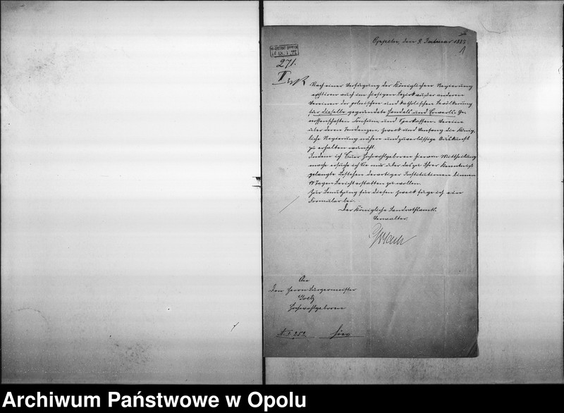 Obraz 5 z jednostki "Acta des Magistrats zu Oppeln betreffend die im Kreise Oppeln bestehenden Erwerbs und Wirtschafts-Genossenschaften polnischer oder katholischer (ultramontaner) Vereine"