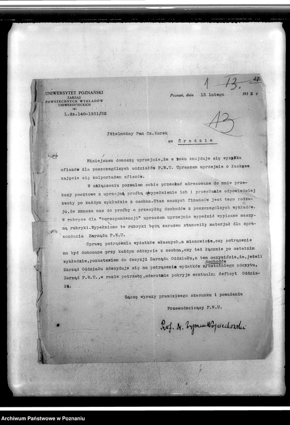 Obraz 5 z jednostki "Korespondencja między innymi w sprawie zaległych składek, zaproszenia na zebrania, śluby, zabawy: pisma w sprawie kolonii letnich dla koła"