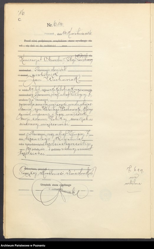 Obraz 18 z jednostki "Księga miejscowa zgonów tom II [Rejestr główny zgonów]"