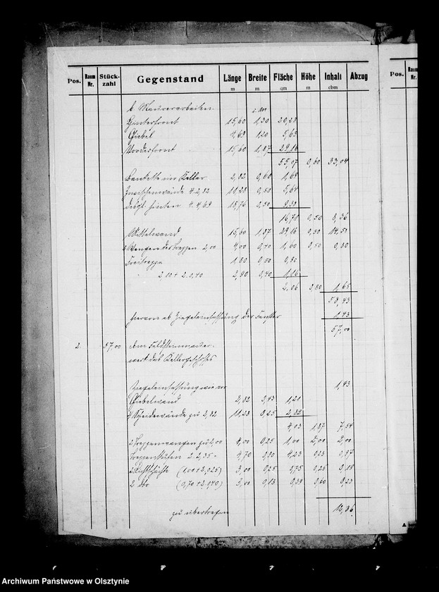 image.from.unit.number "Kosten- Anschlag zum Neubau eines Insthauses auf dem Pachtgute Serwillen, Kr. Rastenburg."