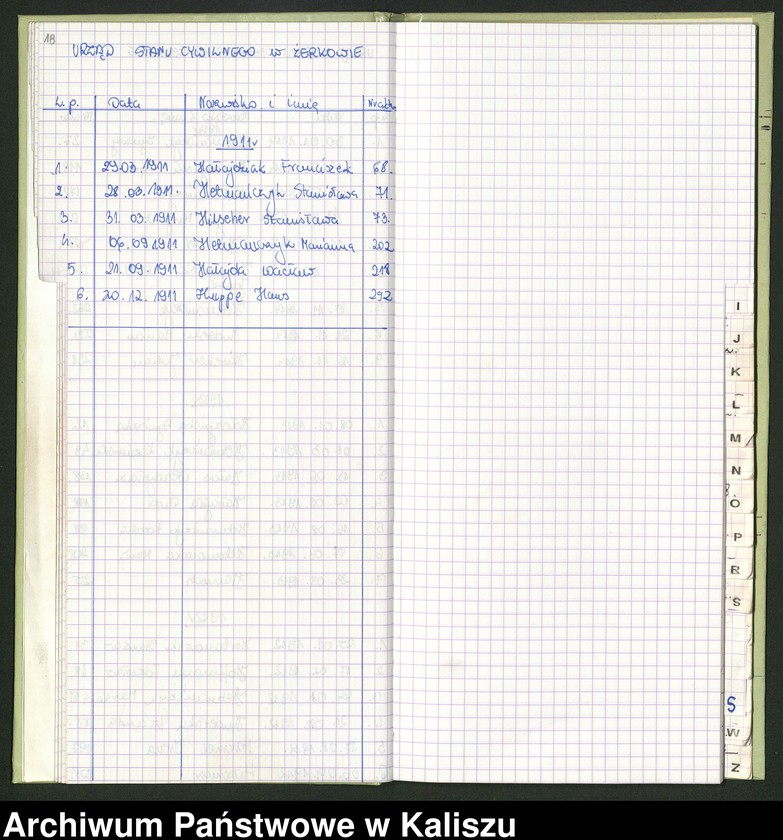 Obraz 19 z jednostki "Skorowidz urodzeń za lata 1911-1914"