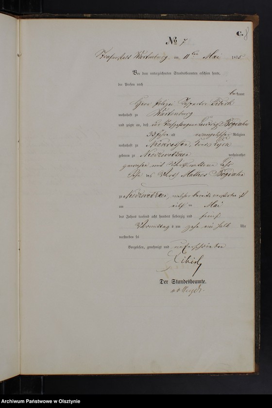 image.from.unit.number "Haupt-Sterbe-Register Nr 1 - 16"