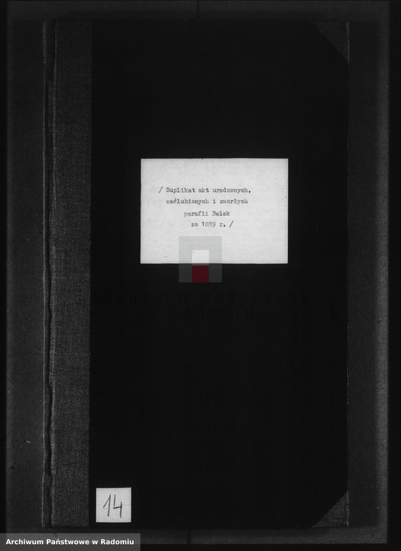 image.from.unit.number "[Duplikat akt urodzonych, zaślubionych i zmarłych parafii Belsk za 1889 r.]"