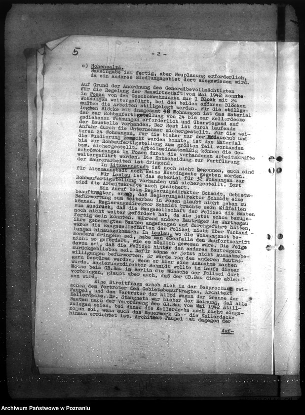 Obraz 9 z jednostki "Wohnungsfürsorge für Polizeiangehörige im Warthegau. Neubau: a) Erlasse, b) Schriftwechsel"