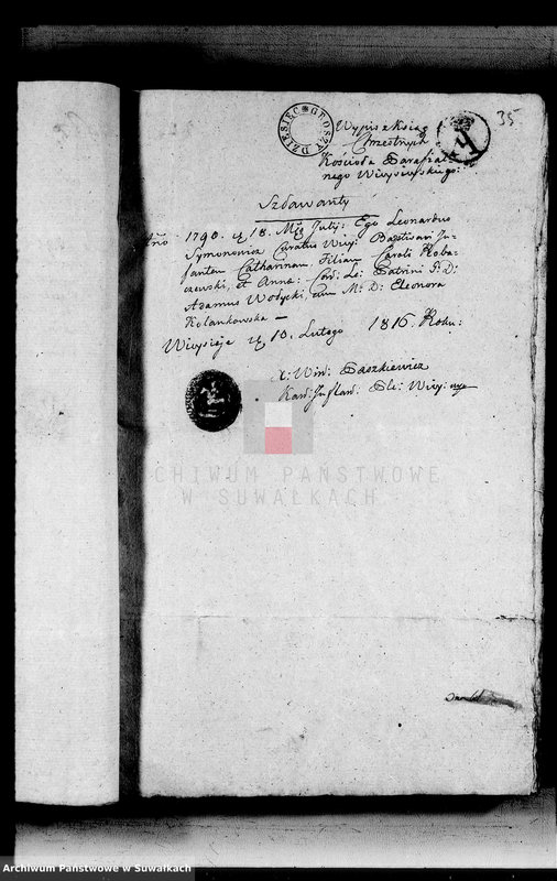 image.from.unit.number "Annexa urodzonych metryk Gminy Święto Jeziorskiej powiatu sejneńskiego 1816"
