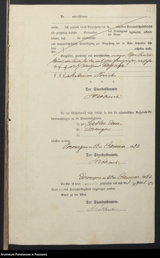 image.from.unit.number "Acta betreffend die Sammel-Akten zu den Heiratsregistern des Standesamtsbezirk Wyslawice Kreis Schroda"