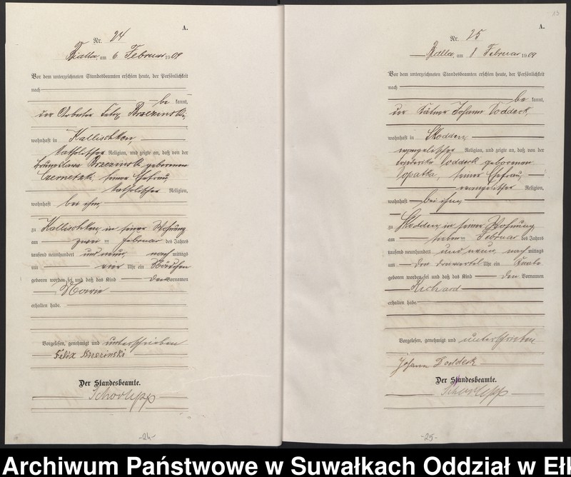 image.from.unit.number "[Geburts-Haupt-Register des Königlichen Preussischen Standes-Amtes Bialla Kreis Johannisburg]"