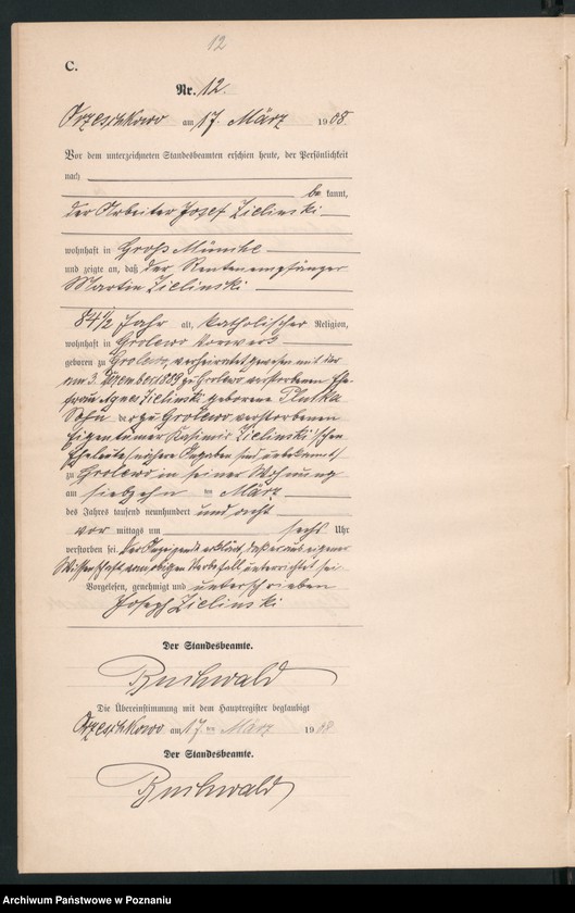 Obraz 15 z jednostki "Sterbe-Neben-Register"