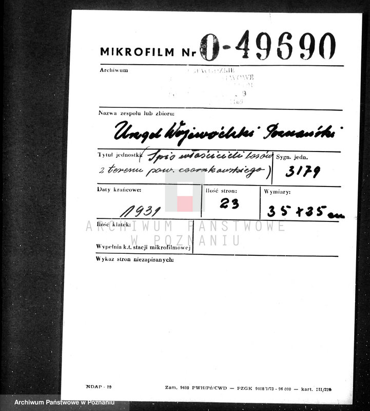 Obraz 2 z jednostki "/Spis właścicieli lasów z terenu powiatu czarnkowskiego"