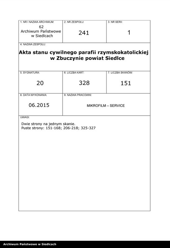 Obraz 1 z jednostki "Akta urodzin, małżeństw, zgonów"