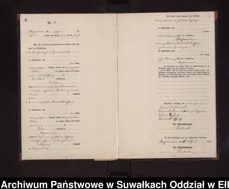 image.from.unit.number "Heiraths-Neben-Register des Preussischen Standes-Amtes Stasswinnen Kreis Lötzen"