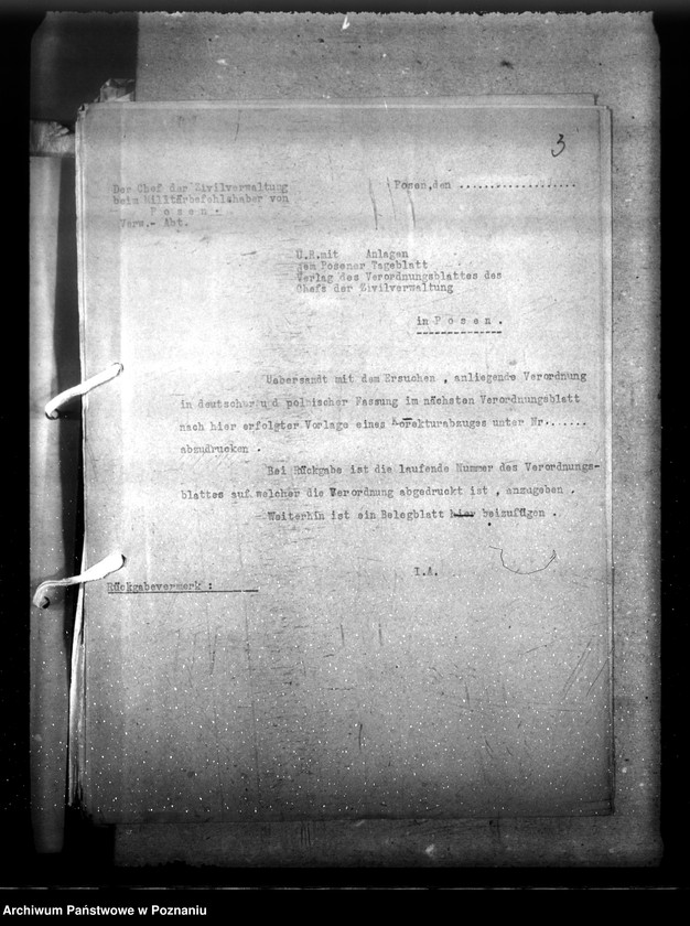 Obraz 8 z jednostki "Verordnungsblatt (Schriftwechsel) des Cheft der Zivilverwaltung"