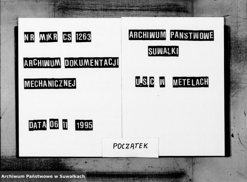 Obraz 1 z jednostki "Duplikat aktov graždanskago sostojanija Metel