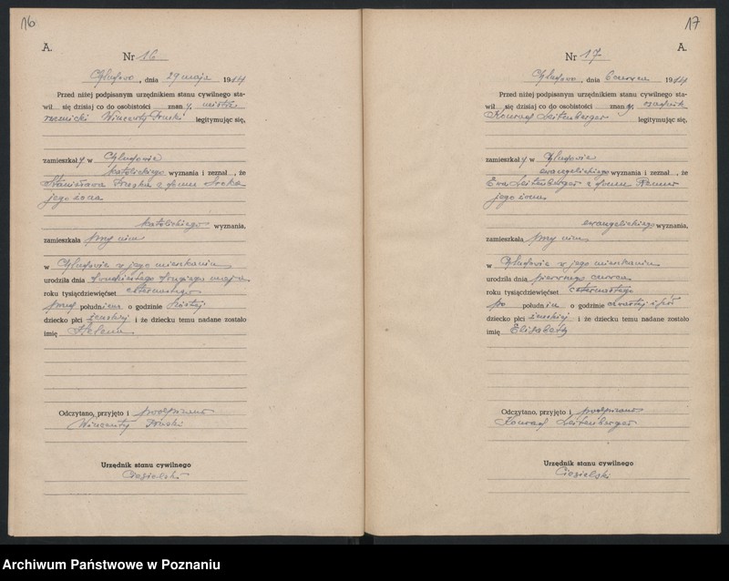 Obraz 11 z jednostki "Księga urodzin [Rejestr poboczny urodzeń]"