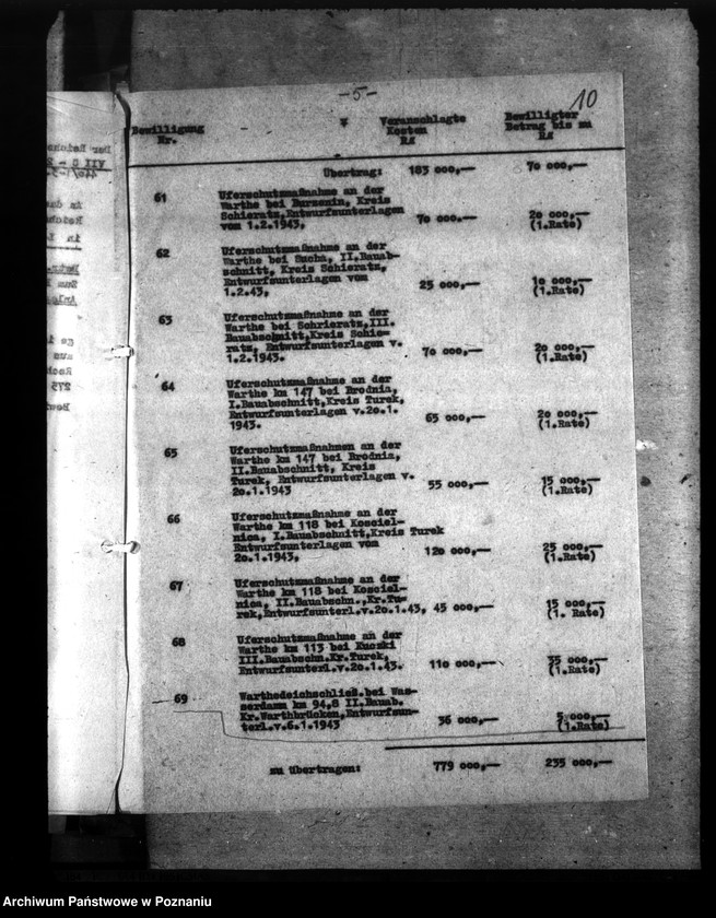 Obraz 14 z jednostki "Endabrechnung der Massnahme Warthedeichschliessung bei Wasserdamm (Dobrow), Kreis Warthbrücken"