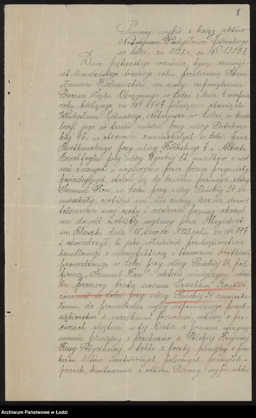 Obraz 10 z jednostki "Samuel Kon- sprzedaż towarów manufakturowych, galanterii i gotowej garderoby"