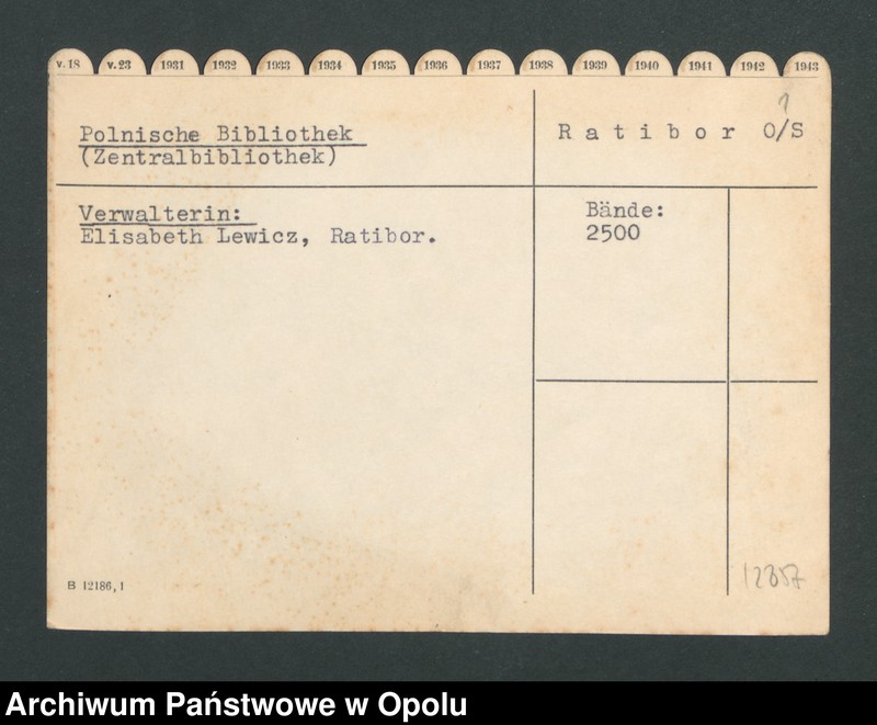 Obraz 3 z jednostki "Polnische Bibliothek - Ratibor O/S"