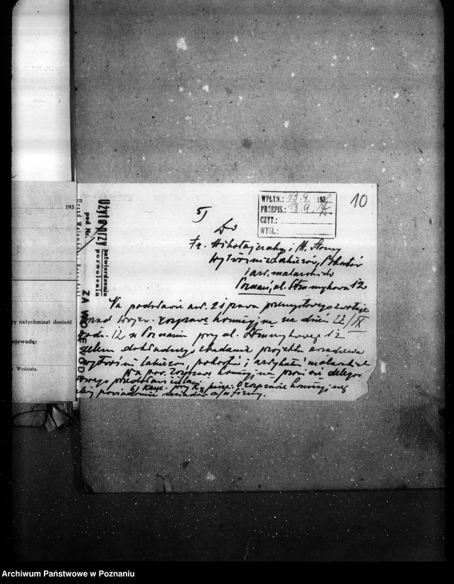 image.from.unit.number "Wytwórnia lakierów, pokostów i artykułów malarskich Fr. Mikołajczak i W. Słoma Poznań ul. Strumykowa 12"