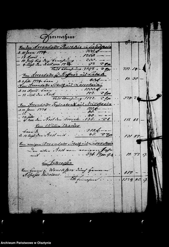 image.from.unit.number "/Geldrechnung der Frau Rgfin L. M. Lehndorff betr. Landkeim, Laserkeim, Strittkeim u. Labab mit Anordnungen u. Belägen/"