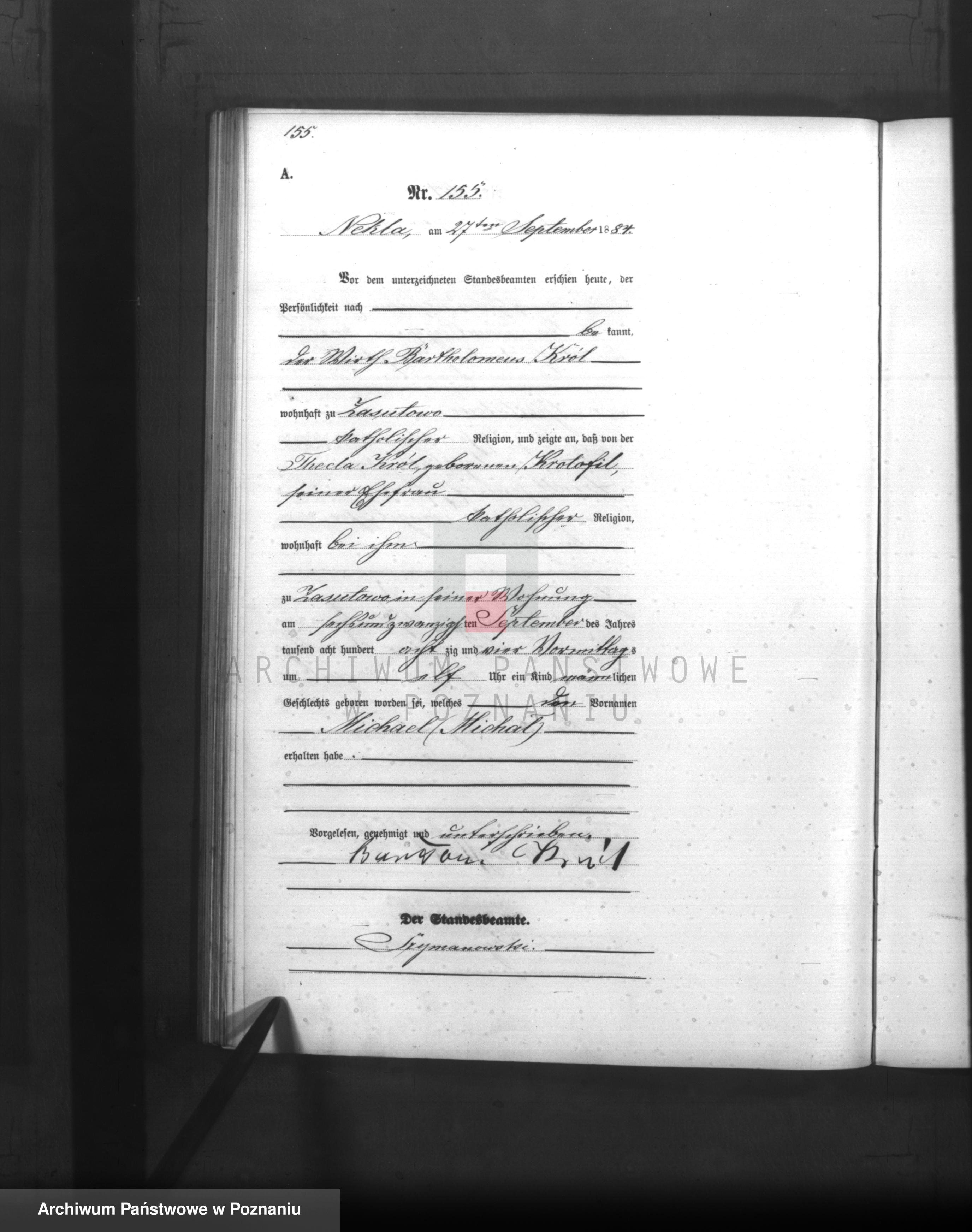 Skan z jednostki: Księga urodzeń