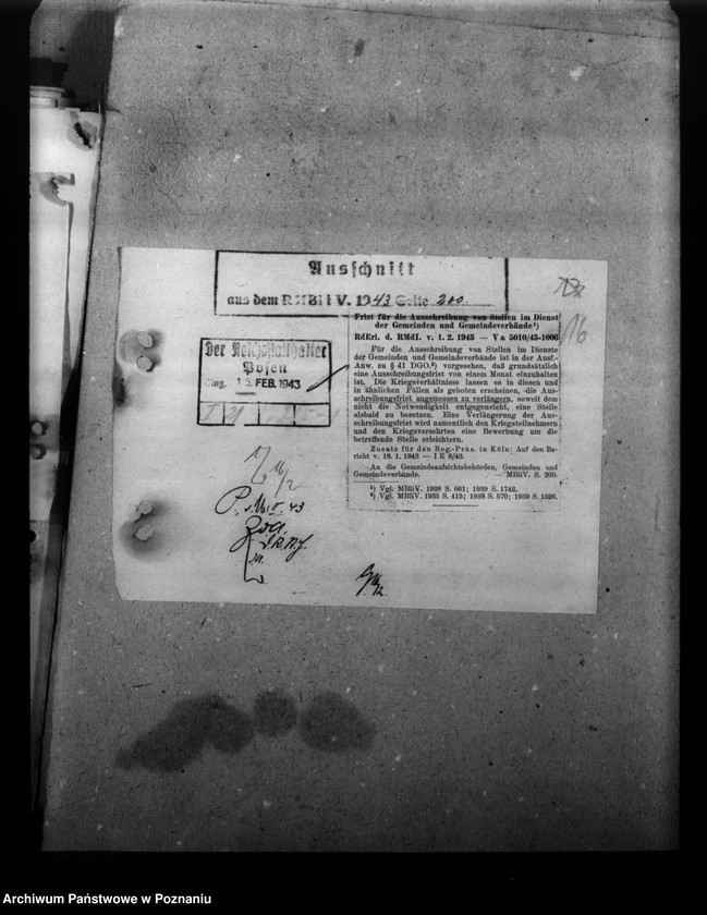 Obraz 20 z jednostki "Überprüfung des Personaleinsatzes. Ernennungen von gefallenen und vermissten Stalingradskämpfer"