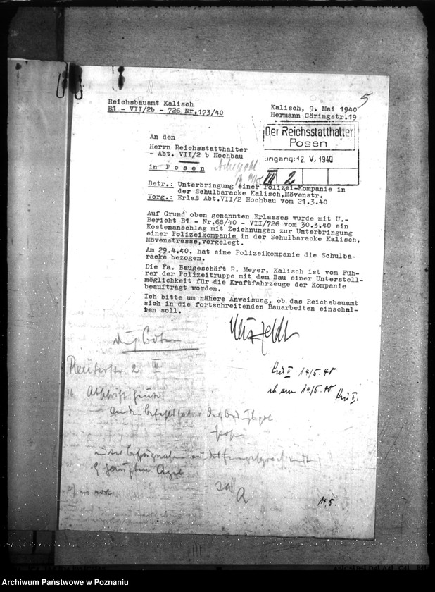 Obraz 9 z jednostki "Unterbringung einer Polizei- Kompanie in Kalisch"