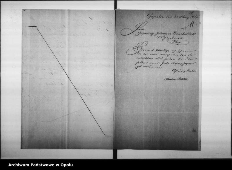 Obraz 17 z jednostki "Acta des Magistrats zu Oppeln betreffend den Gastwirtschaftsbetrieb im Hause No 32 Bleiche Vol: I"