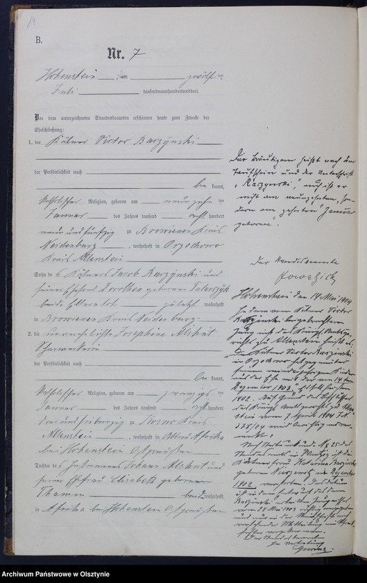 image.from.unit.number "Heiraths-Neben-Register Nr 1 - 14"