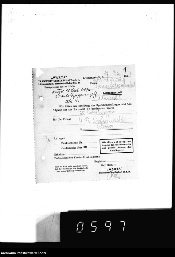 Obraz 5 z jednostki "[Dowody dostawy ubrań i czapek dla fimy] Sachsendahl Ostrowo"