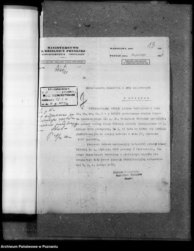 Obraz 17 z jednostki "Sprawy ogólne osobowe Departamenu Rolnictwa i Dóbr Państw. Wydział Leśny personalne ogólne"