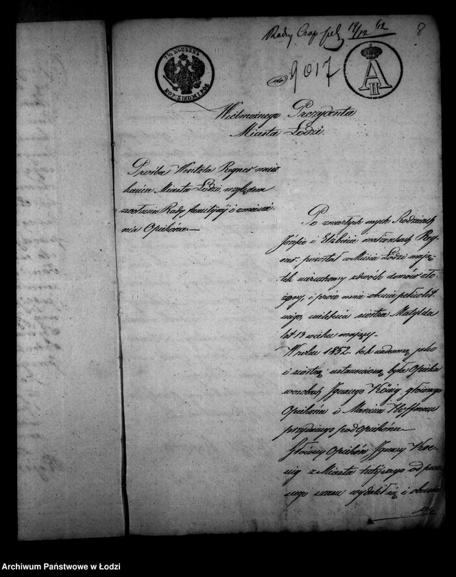 Obraz 12 z jednostki "Akta tyczące się ustanowienia opieki nad nieletnią Matyldą Regner po zmarłym Józefie Regner pozostałej córce"