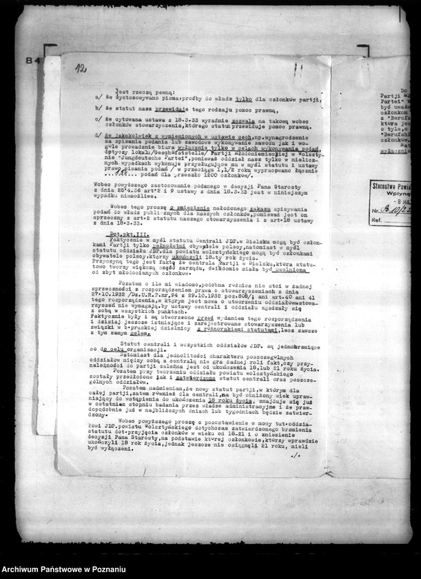 Obraz 16 z jednostki "/Jungdeutsche Partei für Polen w Wolsztynie/"