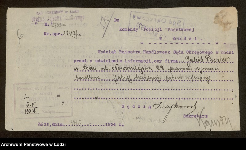 Obraz 8 z jednostki "jakób Pechter- sprzedaż manufaktury, galanterii, konfekcji i przędzy"