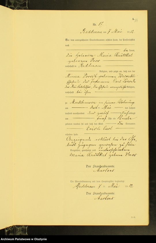 image.from.unit.number "Geburts-Neben-Register Nr 1 - 49 [Księga urodzeń - wtóropis ]"