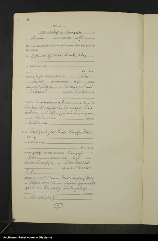 image.from.unit.number "Heiraths-Neben-Register Nr 1 - 9 [ Księga małżeństw - wtóropis ]"