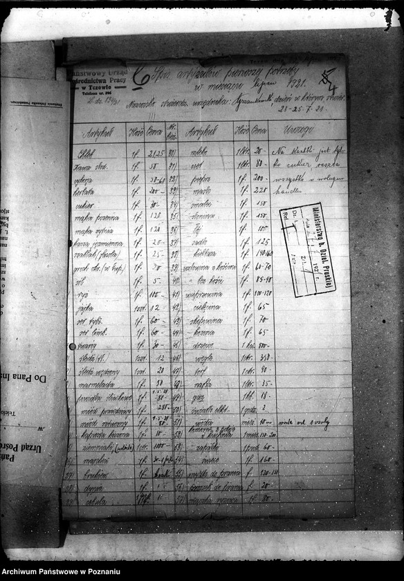 Obraz 8 z jednostki "Ochrona Pracy [wykaz cen artykułów pierwszej potrzeby z terenu Pomorza]"