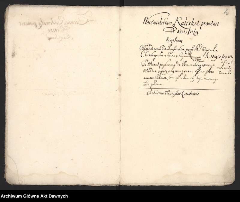 image.from.unit.number "Sumariusz poboru ("półtrzecia") uchwalonego pod Beresteczkiem, zatwierdzonego na sejmie w Brześciu Litewskim w 1653 r."