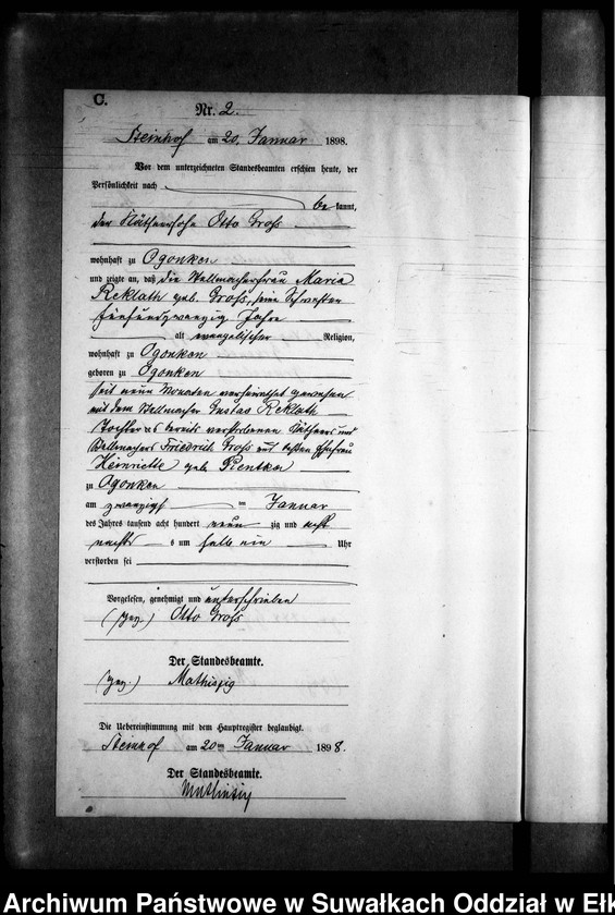 image.from.unit.number "Sterbe-Neben-Register des Preussischen Standes-Amtes Gr. Strengeln Kreis Angerburg"