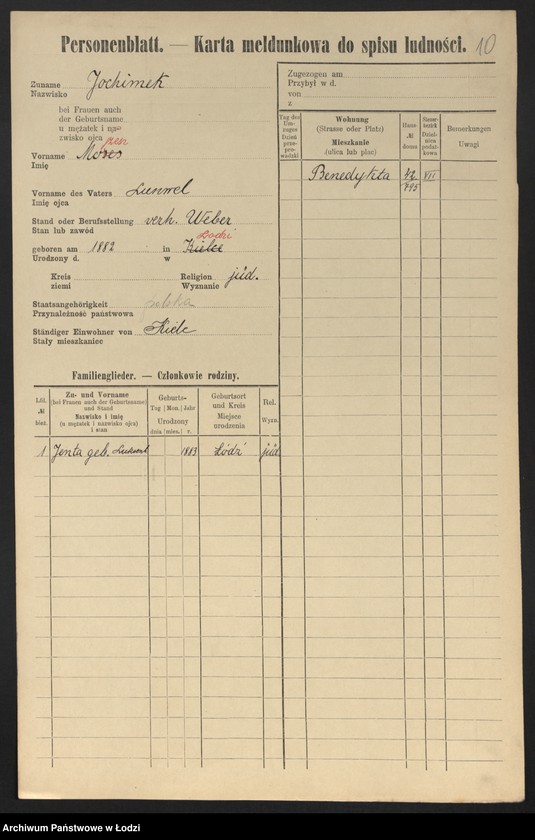image.from.unit.number "[Spis ludności Łodzi] Joachimek - Joskoszek"