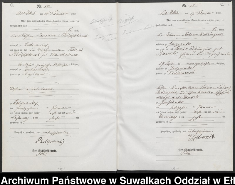 image.from.unit.number "Sterbe-Haupt-Register des Königlichen Preussischen Standes-Amtes Ukta Kreis Sensburg"