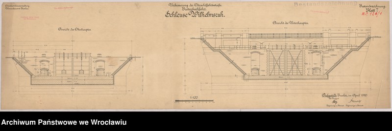 image.from.unit.number "Verbesserung der Oderschiffahrtsstraße. Breitenbachfahrt. Schleuse Wilhelmsruh. Blatt 2-7"