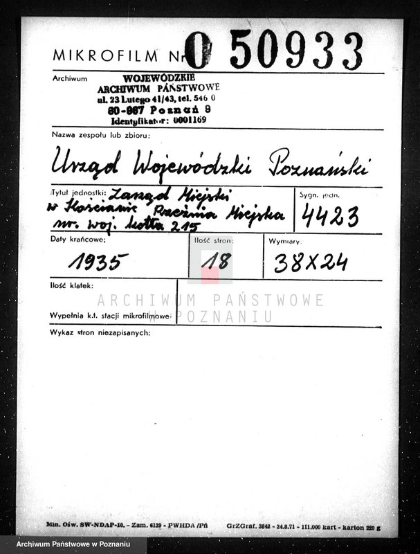 Obraz 2 z jednostki "Zarząd Miejski w Kościanie Rzeźnia Miejska nr woj. kotła 215"