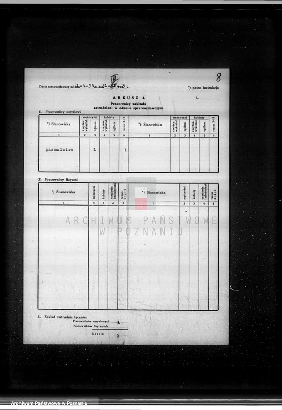 Obraz 13 z jednostki "Kwestionariusz Gazowni Miejskiej w Milosławiu powiat wrzesiński"