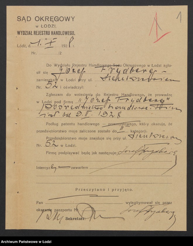 Obraz 3 z jednostki "Józef Frydberg – pośrednictwo handlowe"