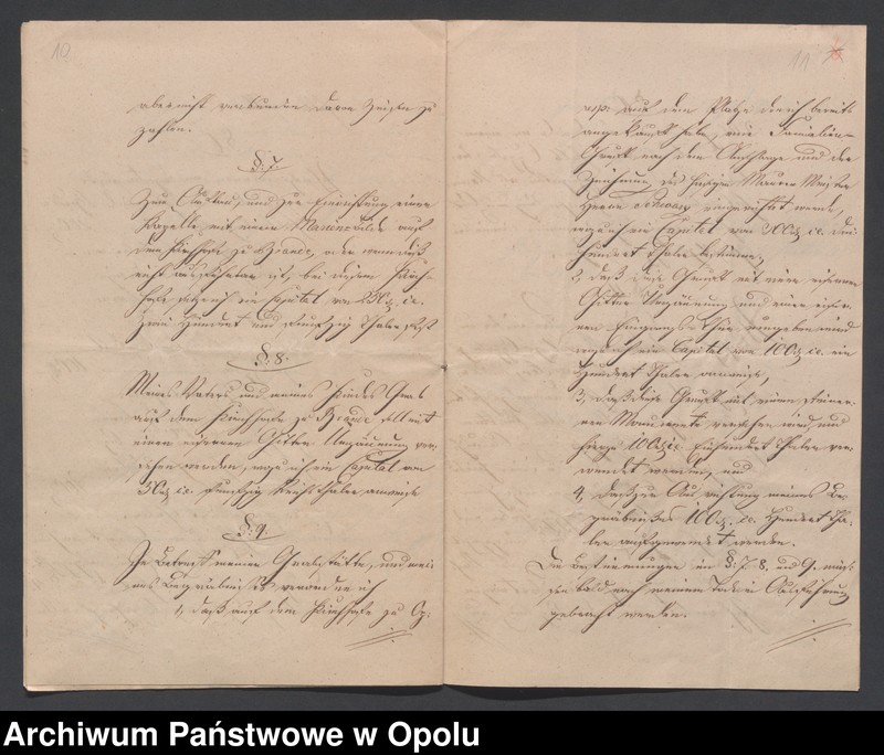 Obraz 8 z jednostki "[Testament Jana Langosch, budowniczego młynów i maszyn z Opola, sporządzony na rzecz jego żony Heleny z domu Koenig, kościoła oraz 3 synów jego brata]"